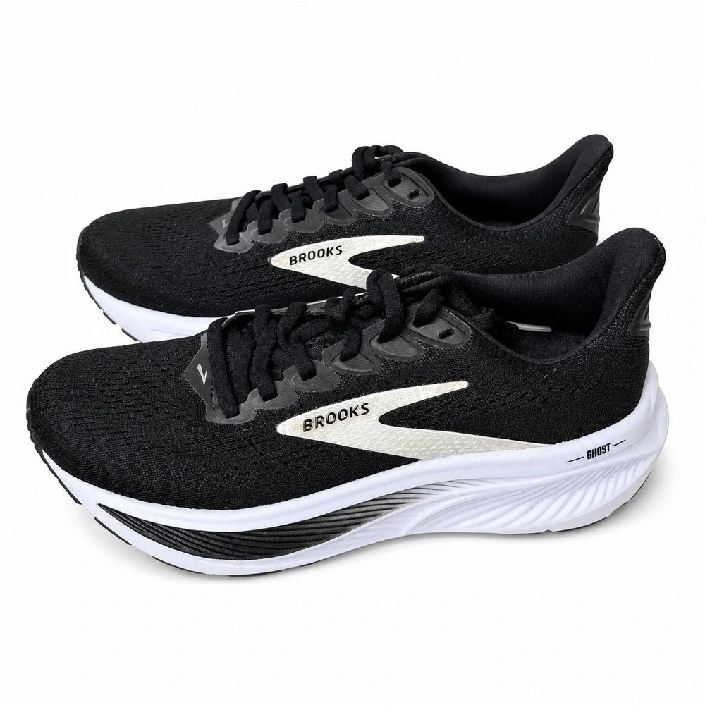Brooks Ghost 17 Black Grey White Black 1204311B090 Women's Size 7 Running Shoes